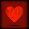 Abstract Heart Illustration on Blurred Red Background