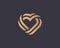 Abstract heart logo from golden gradient stripes design vector template. Luxury hotel, spa, massage, heritage vector