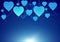 Abstract heart shape hang in dark blue background