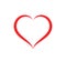 Abstract heart shape outline care Vector illustration. Red heart icon in flat style.