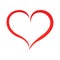 Abstract heart shape outline. Vector illustration. Red heart icon in flat style. The heart as a symbol of love.