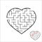 Abstract heart shaped labyrinth. Game for kids. Puzzle for children. One entrances, one exit. Maze conundrum. Simple flat vector