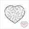 Abstract heart shaped labyrinth. Game for kids. Puzzle for children. One entrances, one exit. Maze conundrum. Simple flat vector i