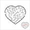 Abstract heart shaped labyrinth. Game for kids. Puzzle for children. One entrances, one exit. Maze conundrum. Simple flat vector i