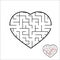 Abstract heart shaped labyrinth. Game for kids. Puzzle for children. One entrances, one exit. Maze conundrum. Simple flat vector i