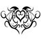 Abstract heart tribal tattoo design vector