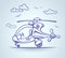 Abstract helicopter, stylization, vector