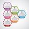 Abstract hexagon business options infographics template.