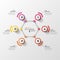 Abstract hexagon infographic design template with circles