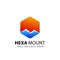 Abstract Hexagon Mountain Company Logos Design Vector Illustration Template