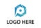 Abstract Hexagonal Letter P Lens Shutter Logo Design