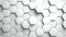 Abstract hexagons background random motion. White color 4K