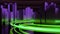 Abstract highway in the city seamless loop background. Cyberpunk city. Neon metaverse futuristic concept. Future hi-tech