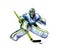 Abstract hockey goalkeeper from splash of watercolors. Hand drawn sketch. Winter sport