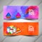 Abstract Holi festival colorful banners set