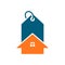 Abstract home price tag logo icon