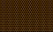 Abstract honeycomb repeated pattern in golden yellow against a back background