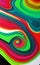 Abstract horizontal background with colorful waves colors. Trendy  illustration in style retro 60s, 70s.