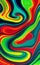 Abstract horizontal background with colorful waves colors. Trendy  illustration in style retro 60s, 70s.