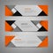 Abstract horizontal banners with orange gray design template