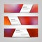 Abstract horizontal banners with poly flow pattern and stripes