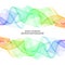 Abstract horizontal smoky rainbow waves vector design.