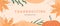 Abstract horizontal Thanksgiving banner template. Trendy minimal background with autumnal leaves, pumpkin and geometric