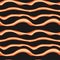 Abstract horizontal wavy lines of flames in orange and black