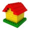 Abstract house from plastic building blocks