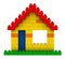 Abstract house from plastic building blocks