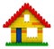 Abstract house from plastic building blocks
