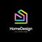 Abstract house vector logo template. Colorful sign. Home design