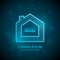 Abstract house wireframe icon. Smart home automation concept