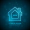 Abstract house wireframe icon. Smart home automation concept