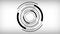 Abstract HUD black and white tech circles motion background. Video seamless looping animation