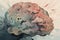 Abstract human brain colorful illustration