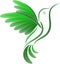 abstract hummingbird green logo