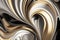 Abstract hypnotic background with gold and silver metallic tones