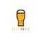 Abstract icon vector design template of smiling beer