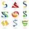 Abstract icons for letter S