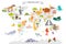 Abstract illustrated world map. Cute colorful vector illustration
