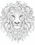 Abstract illustration art animal wild doodle lion