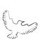 Abstract illustration, black and white silhouette of pigeon, dove.