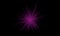 Abstract illustration of a cluster of purple light beams  on black background.