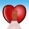 Abstract illustration of heart door