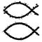 An abstract illustration on Ichthys symbol in black