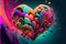 abstract illustration on the theme of love in the form of a fantastic heart as a symbol of the holiday of Valentine