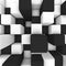 Abstract image: black and white cubes 3D illustration