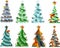 Abstract image,Christmas tree with decorations
