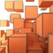 Abstract Image Of Cubes Background In Orange Toned